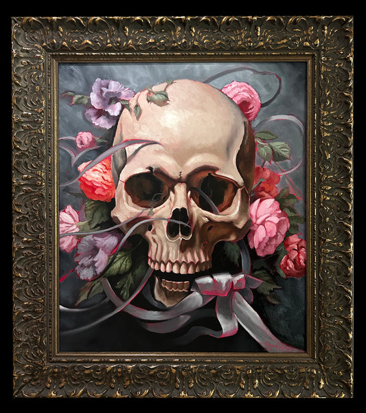 Skull and flowers